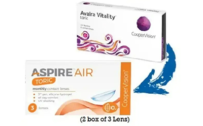 Cooper Vision Aspire AIR  Toric  for Astigmatism Contact Lenses